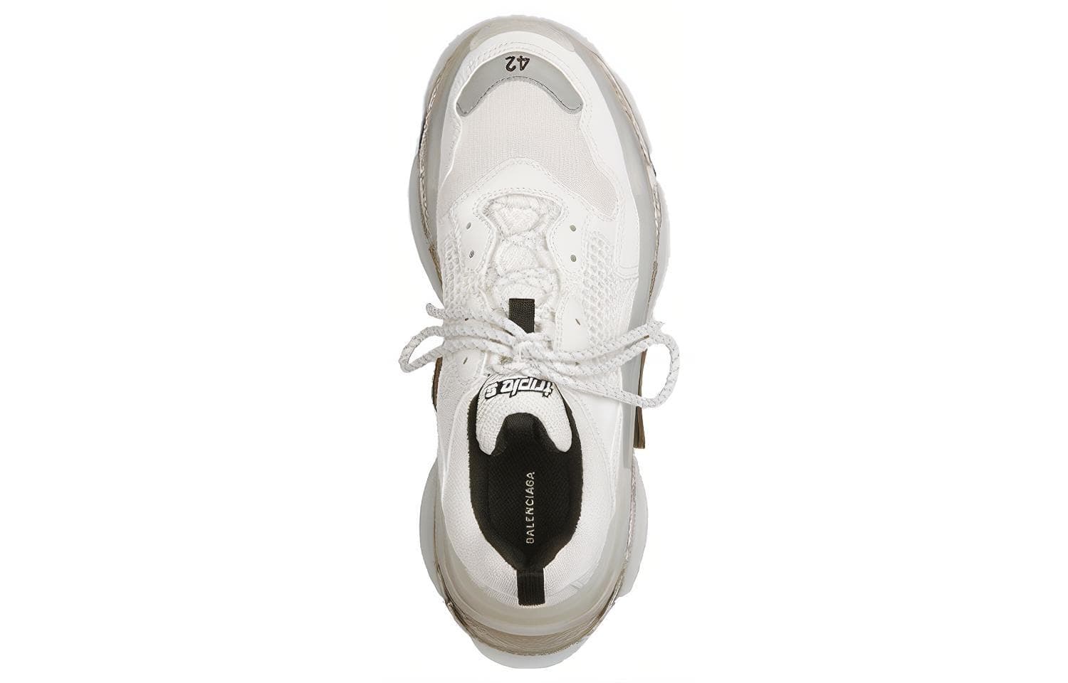 Balenciaga Blalenciaga Triple S Прозрачная подошва Белый Серый