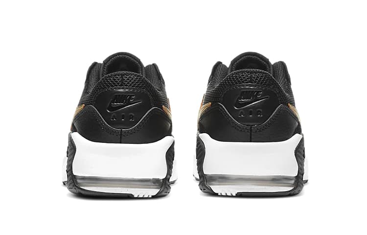 Nike Air Max Excee устойчивая к истиранию низкая детская повседневная обувь черного золота для детей в возрасте от 3 до 7 лет