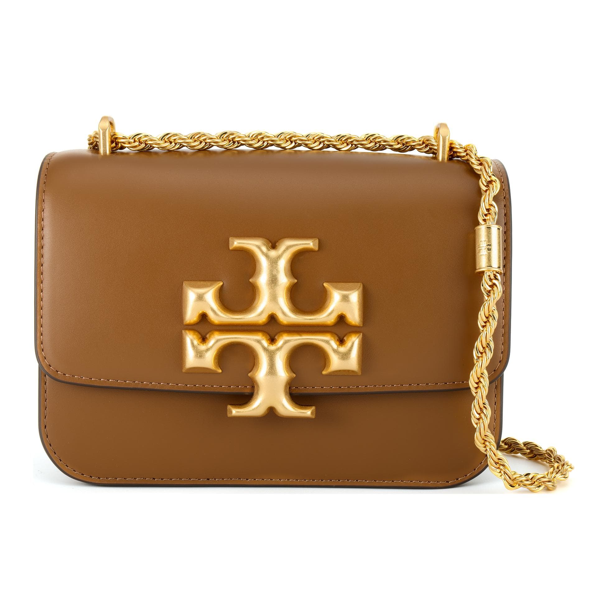 TORY BURCH Eleanor Cow Leather Small Square Bag Crossbody Bag Shoulder Bag Women's Camel-Colored