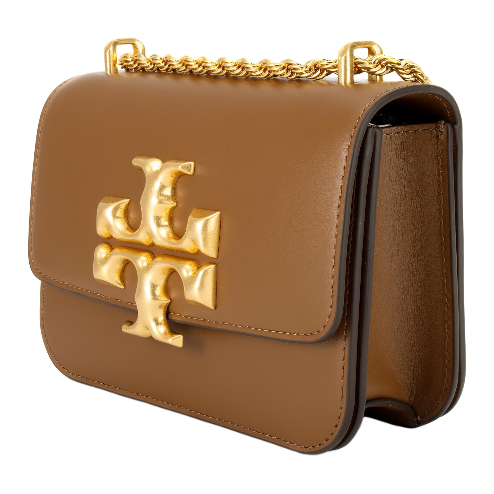 TORY BURCH Eleanor Маленькая квадратная сумка из коровьей кожи Сумка через плечо Женская сумка верблюжьего цвета