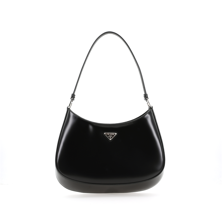 Кожаная сумка через плечо PRADA Cleo, сумка HOBO, женская сумка среднего размера, черная