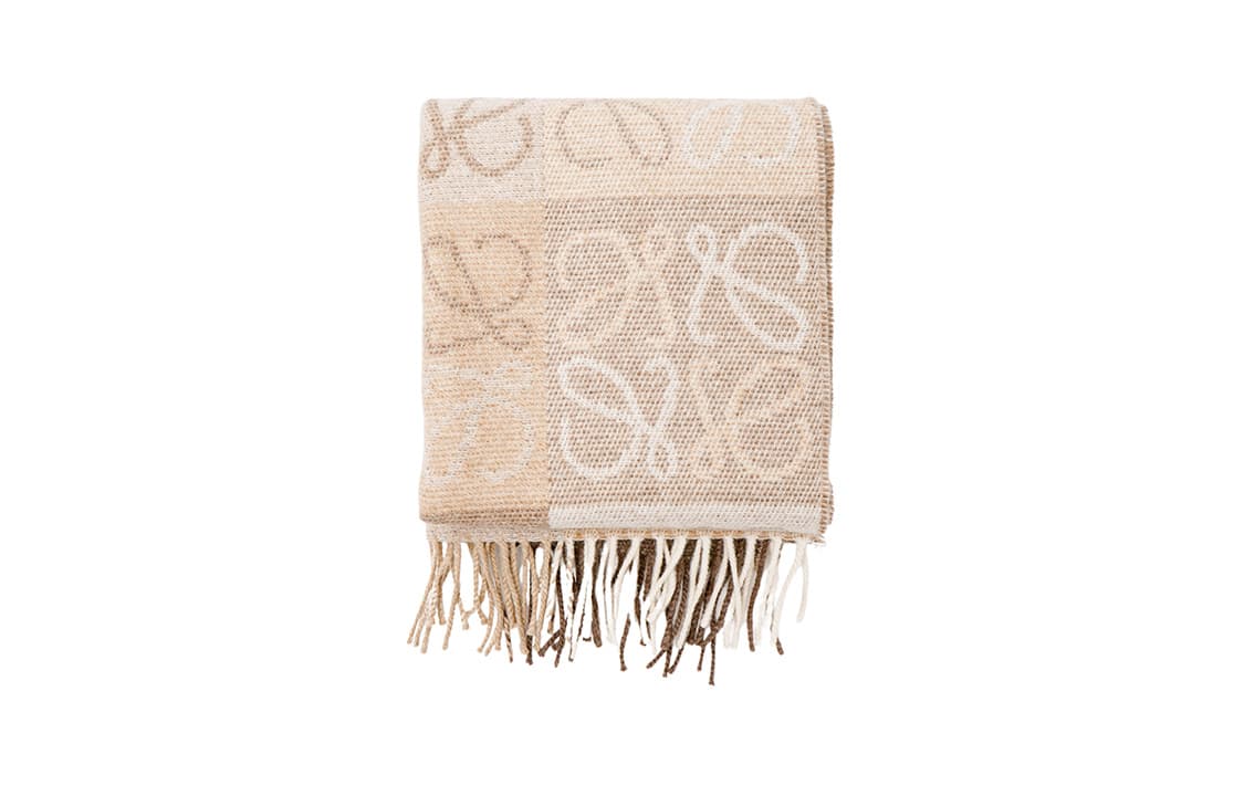 LOEWE Шерстяные вязаные шарфы женские белые бежевые