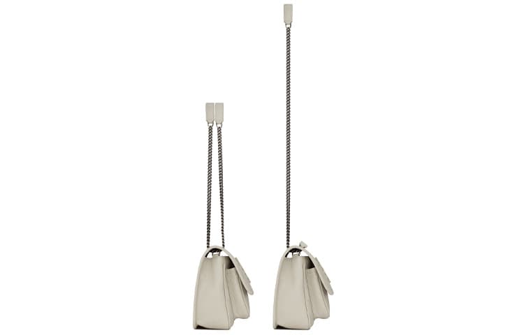 SAINT LAURENT Niki Baby Crinkled Vintage Blanc Vintage