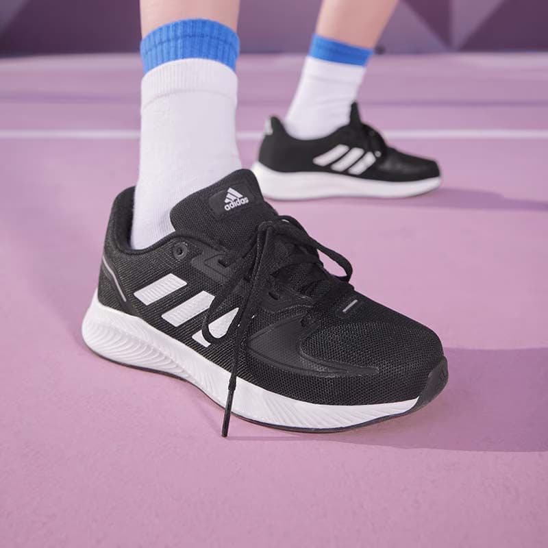 Adidas Neo Runfalcon 2.0 J Универсальные спортивные амортизаторы Низкие кроссовки Черный Белый Детский