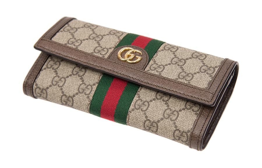 GUCCI Ophidia Холст с кожаным кошельком женский светло-коричневый