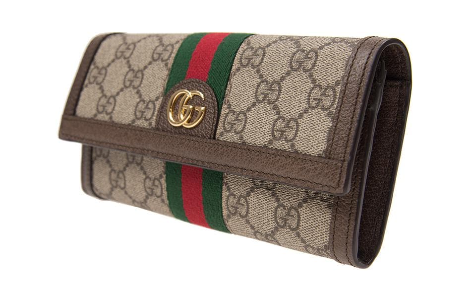 GUCCI Ophidia Холст с кожаным кошельком женский светло-коричневый