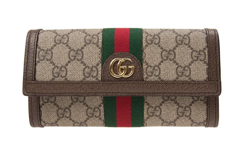 GUCCI Ophidia Canvas With Leather Wallet Women's Light Brown