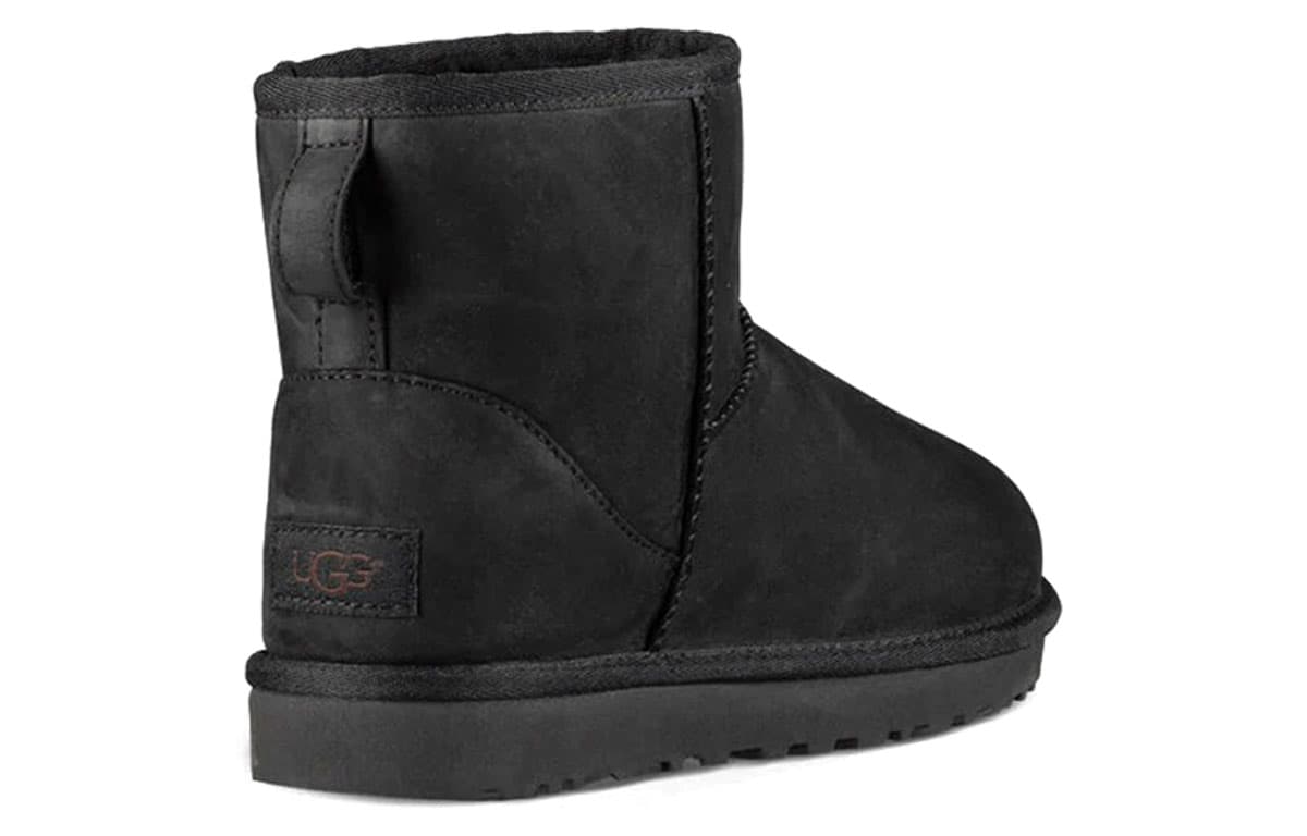 Классические мини-кожаные зимние ботинки UGG, черные женские