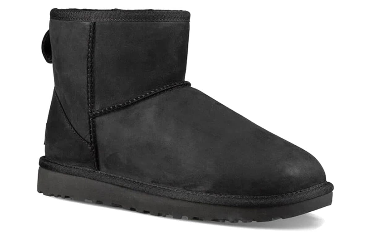 Классические мини-кожаные зимние ботинки UGG, черные женские