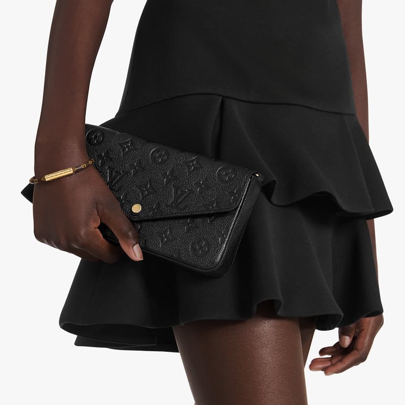 LOUIS VUITTON Клатч Felicie со вставкой на молнии Monogram Empreinte Черный