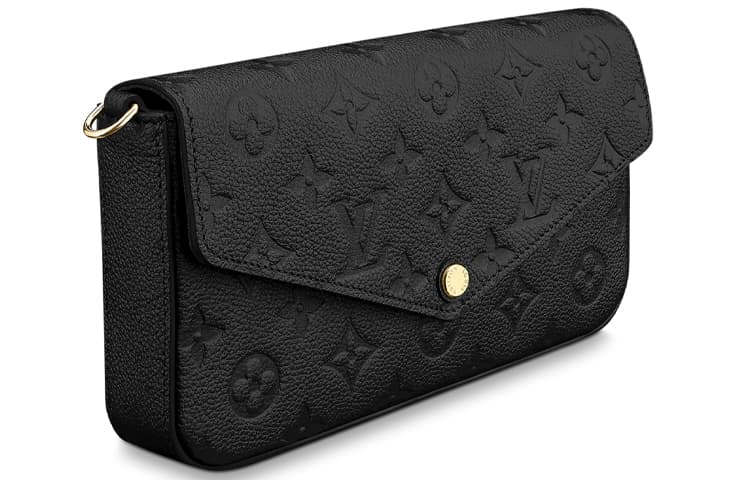 LOUIS VUITTON Клатч Felicie со вставкой на молнии Monogram Empreinte Черный