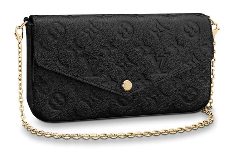 LOUIS VUITTON Pochette Felicie Zippered Insert Monogram Empreinte Noir
