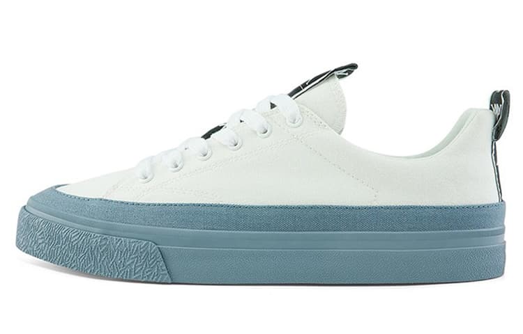 Kappa Anti-Slip And Wear-Resistant Lightweight Low-Top Skateboard Shoes Unisex White Blue