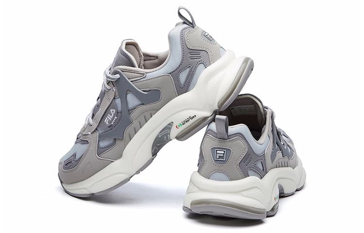 FILA FUSION RJV, амортизирующая, устойчивая к истиранию дышащая повседневная обувь с низким берцем, мужская обувь цвета солнечной энергии, серого цвета