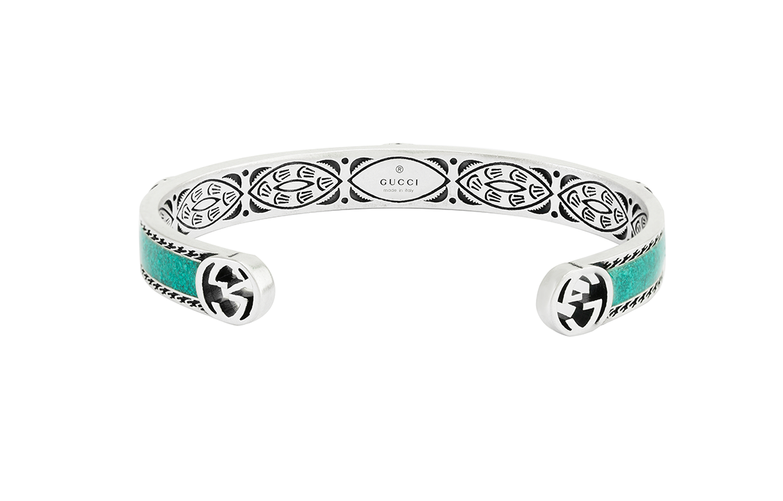 Браслеты GUCCI из стерлингового серебра 925 пробы унисекс, зеленый/серебристый