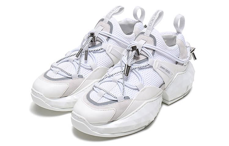 Jimmy Choo Diamond, увеличивающие рост низкие повседневные туфли, женские, белые