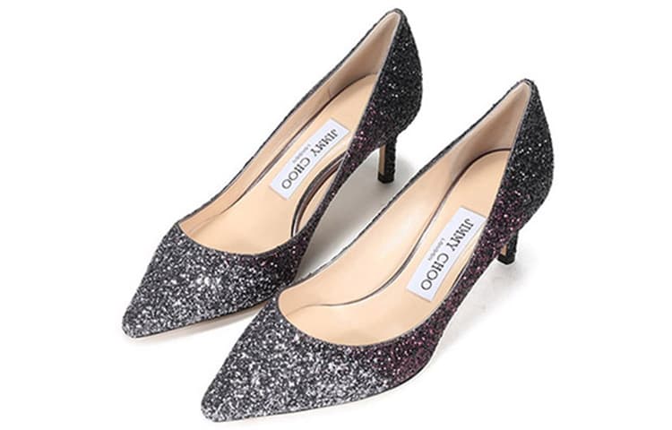 Jimmy Choo ROMY 60 Zhou Yangjie Туфли на высоком каблуке 6 см, женские серебристо-серые, фиолетовые, черные с градиентом