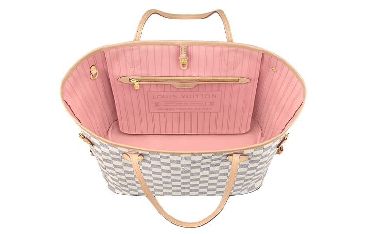 LOUIS VUITTON NEVERFULL Холщовая сумка-тоут из коровьей кожи с покрытием Сумка для покупок Комбинированная сумка на плечо Женская белая