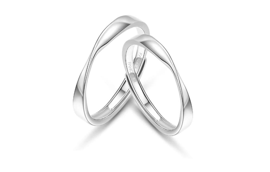 Пара серебряных колец FANCI S925 унисекс