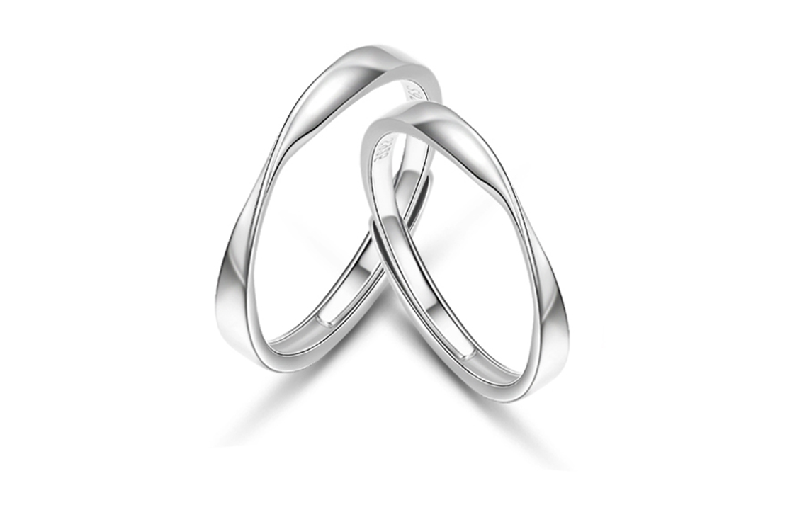 Пара серебряных колец FANCI S925 унисекс