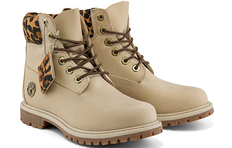 Женские водонепроницаемые ботинки Timberland 6 дюймов Safari Cheetah, нубук цвета слоновой кости