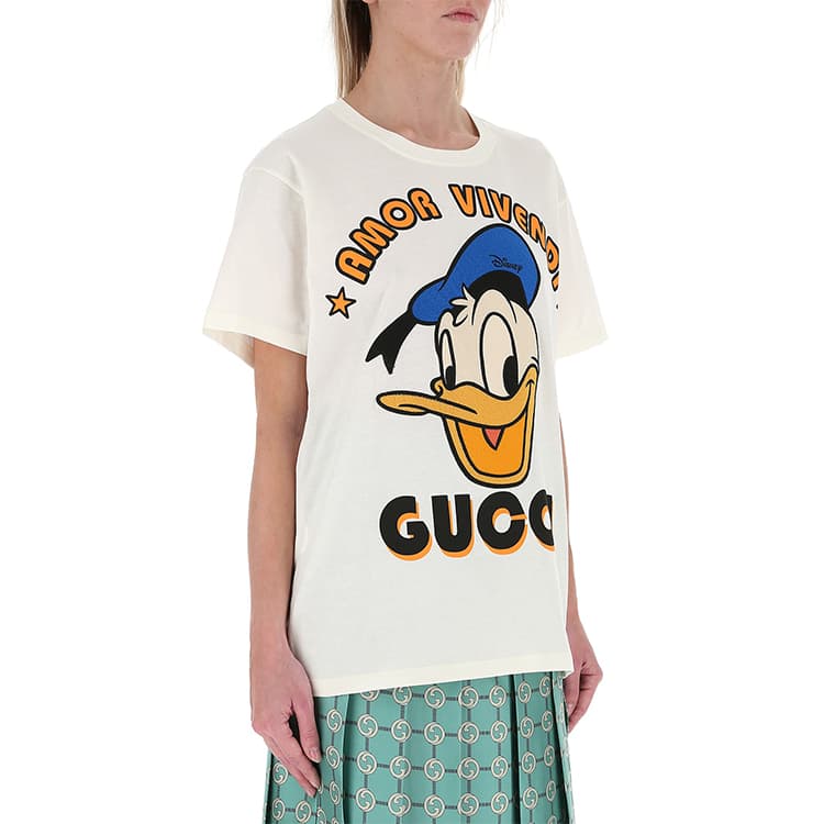 Футболки женские Disney X GUCCI белые