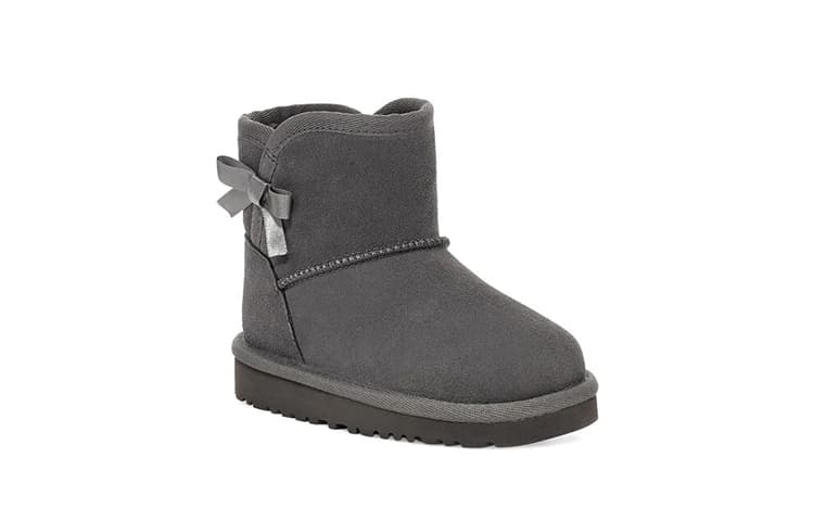 Детские хлопковые сапоги UGG для детей от 3 до 7 лет, темно-серые