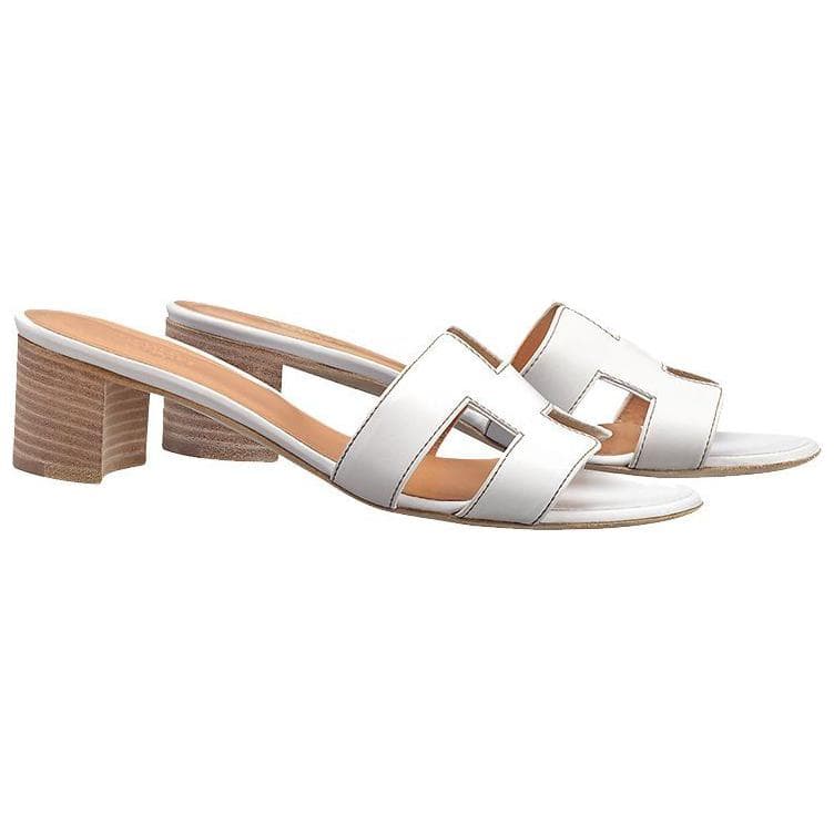 Женские туфли HERMES Oasis Noir из телячьей кожи