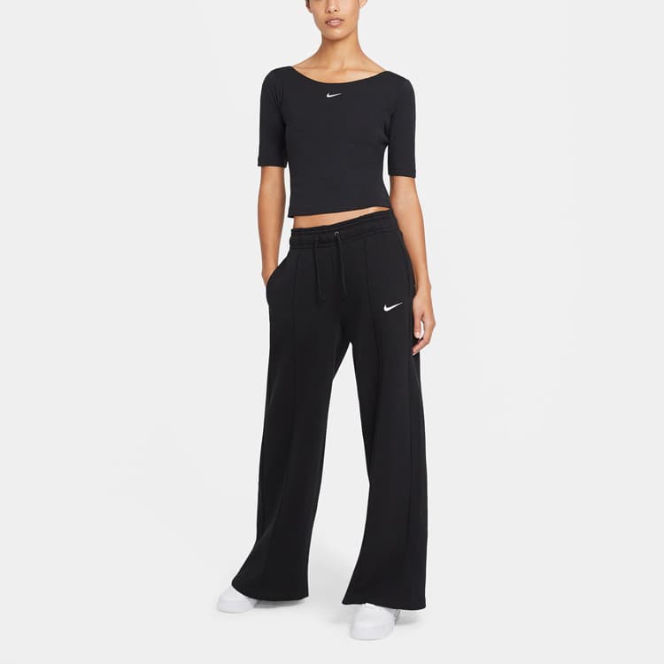 Женские укороченные топы Nike, черные