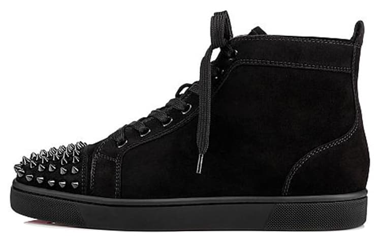 Christian Louboutin Lou Spikes Embellished High Top Sneakers