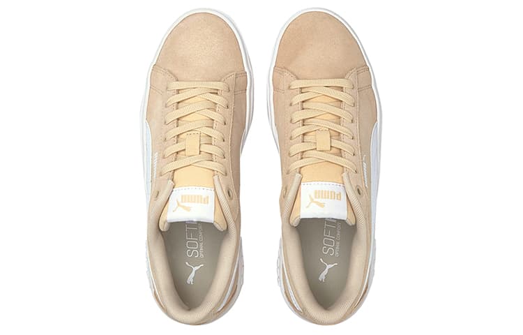 Женские замшевые замшевые кроссовки PUMA Smash Platform V2 цвета «хаки белый»