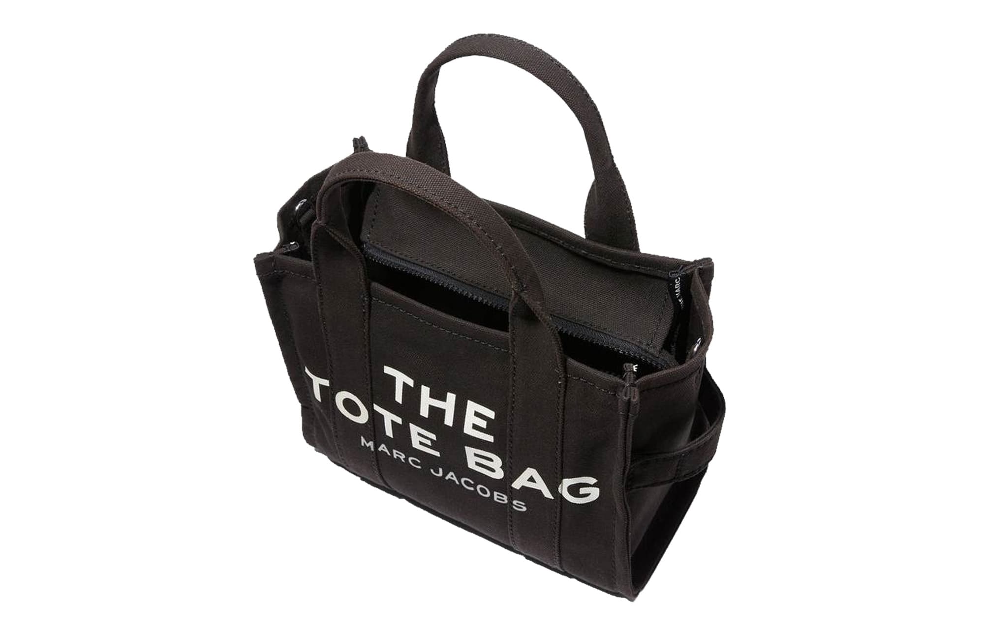 MARC JACOBS Холщовая маленькая большая сумка женская с застежкой-молнией, черная