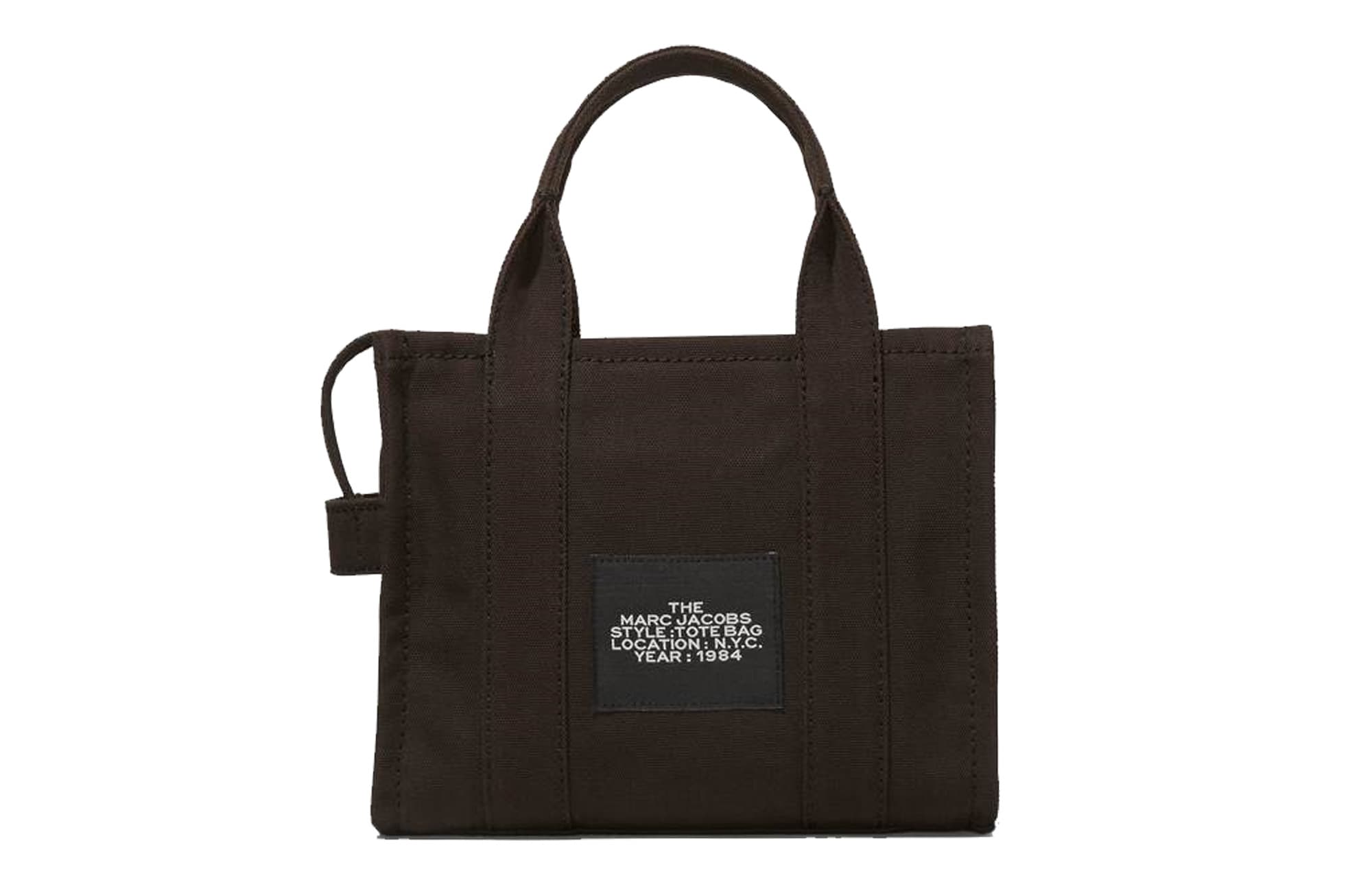 MARC JACOBS Холщовая маленькая большая сумка женская с застежкой-молнией, черная