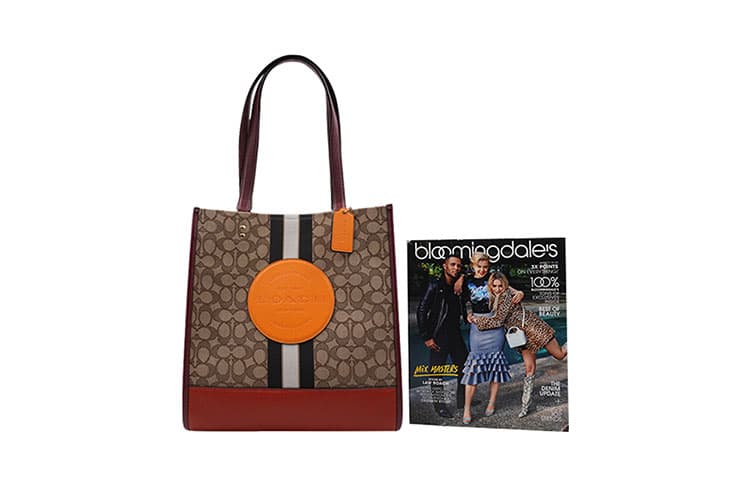 Кожаная большая сумка COACH Dempsey, сумка для покупок, сумка через плечо, женская, красного, оранжевого и коричневого цвета, большого размера