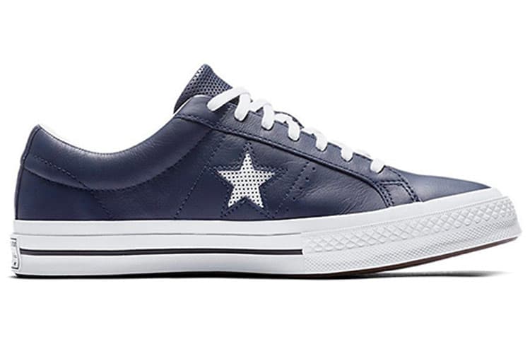 Низкие кожаные низкие кеды Converse One Star Темно-синие