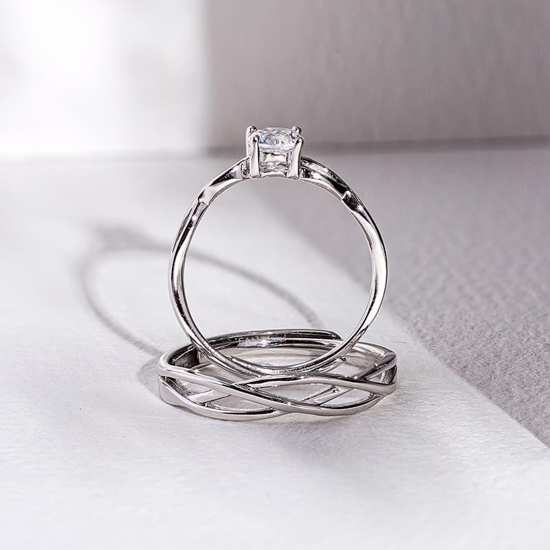 FANCI S925 Серебро с драгоценными камнями Пара колец унисекс