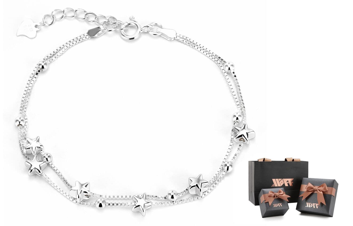 XXOFF 925 Sterling Silver Bracelets Women's Silver White
