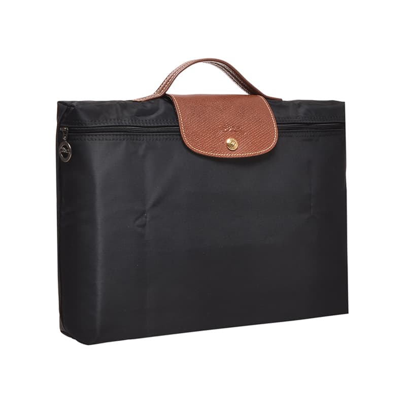 LONGCHAMP Le Pliage Холст с кожаной отделкой Портфель Сумка-клатч Женский черный