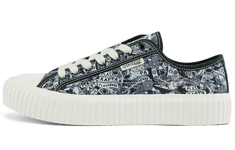 Kappa Lightweight Low-Top Canvas Shoes Unisex Black Multicolor