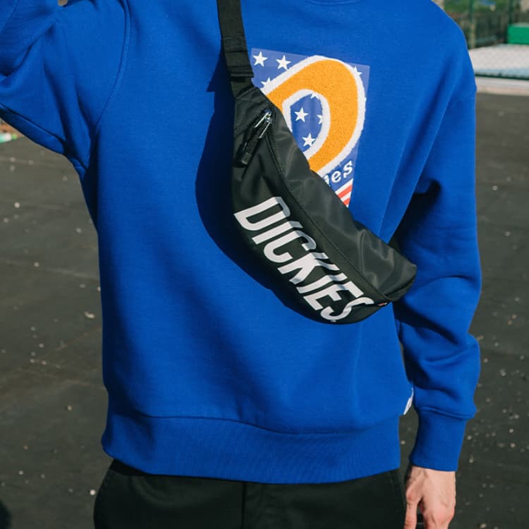 Сумка для пельменей Dickies из полиэстера Поясная сумка через плечо Сумка на ремне Обычный Унисекс Черный Белый