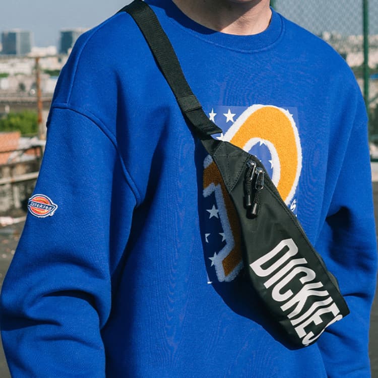 Сумка для пельменей Dickies из полиэстера Поясная сумка через плечо Сумка на ремне Обычный Унисекс Черный Белый