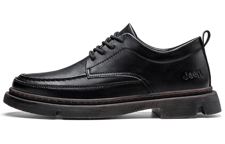 Jeep Casual Leather Shoes Men's Low top Black