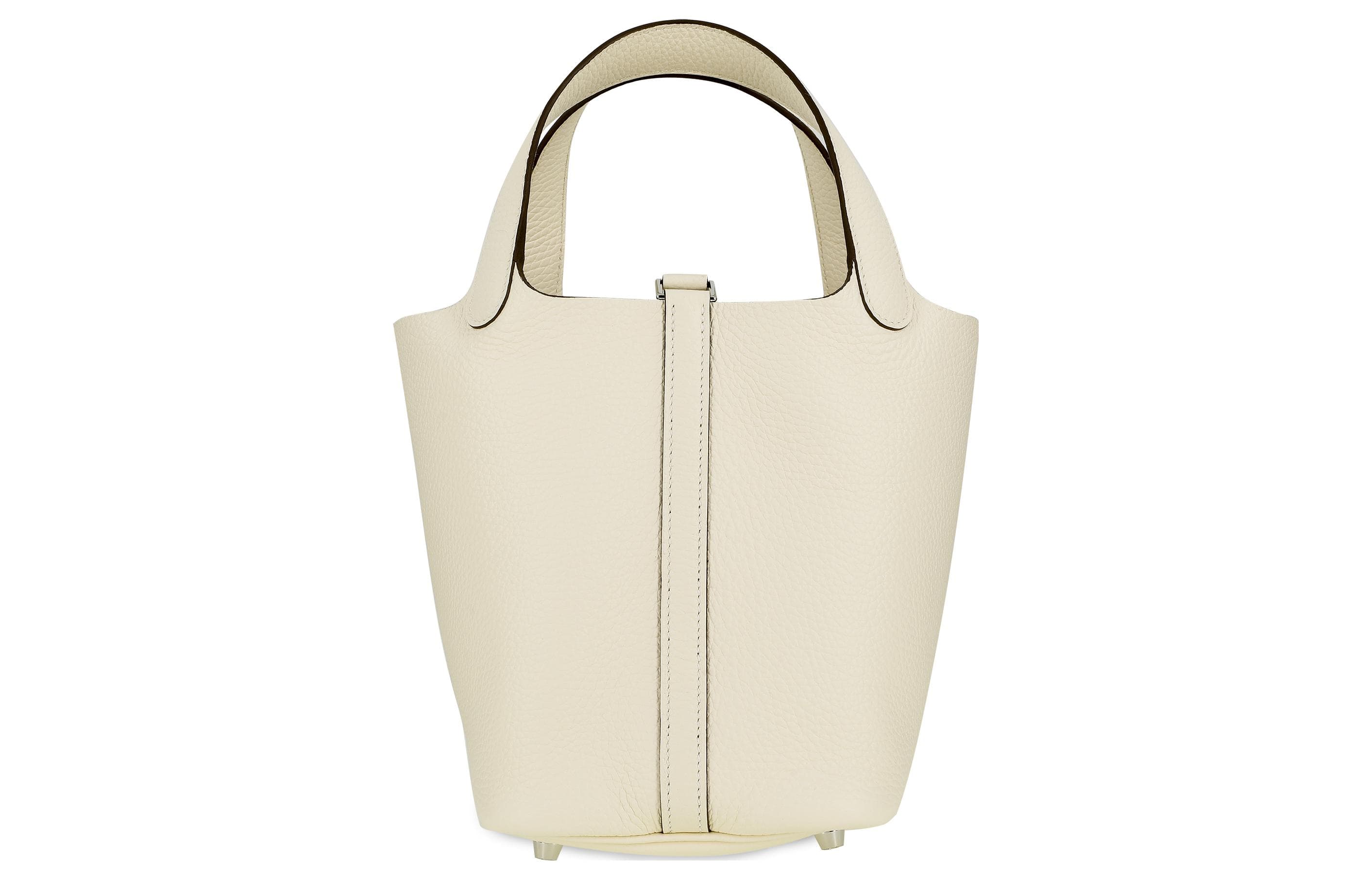 HERMES Пикотиновый замок Clemence Bullock Кожаная сумка 18 Женская I2 Nata Кремовый Белый