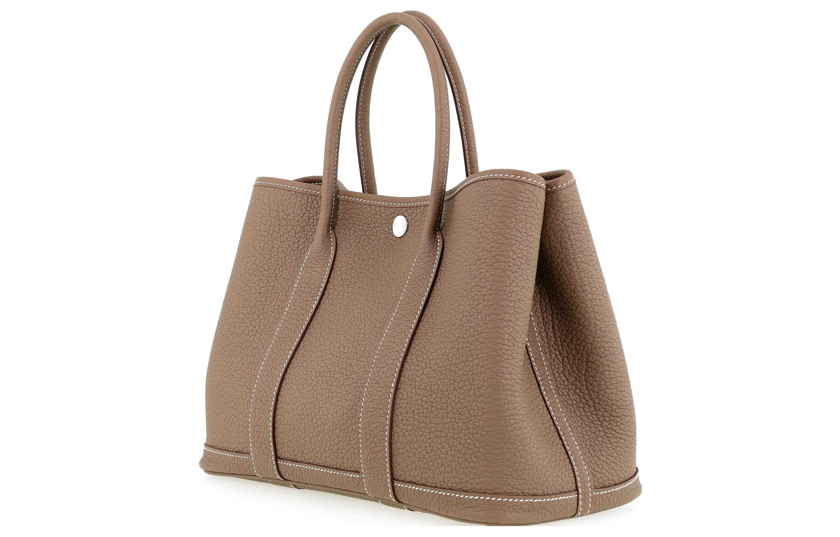 HERMES Garden Party Negonda Садовая сумка из телячьей кожи 30 Унисекс 18 Этап Серый Слон