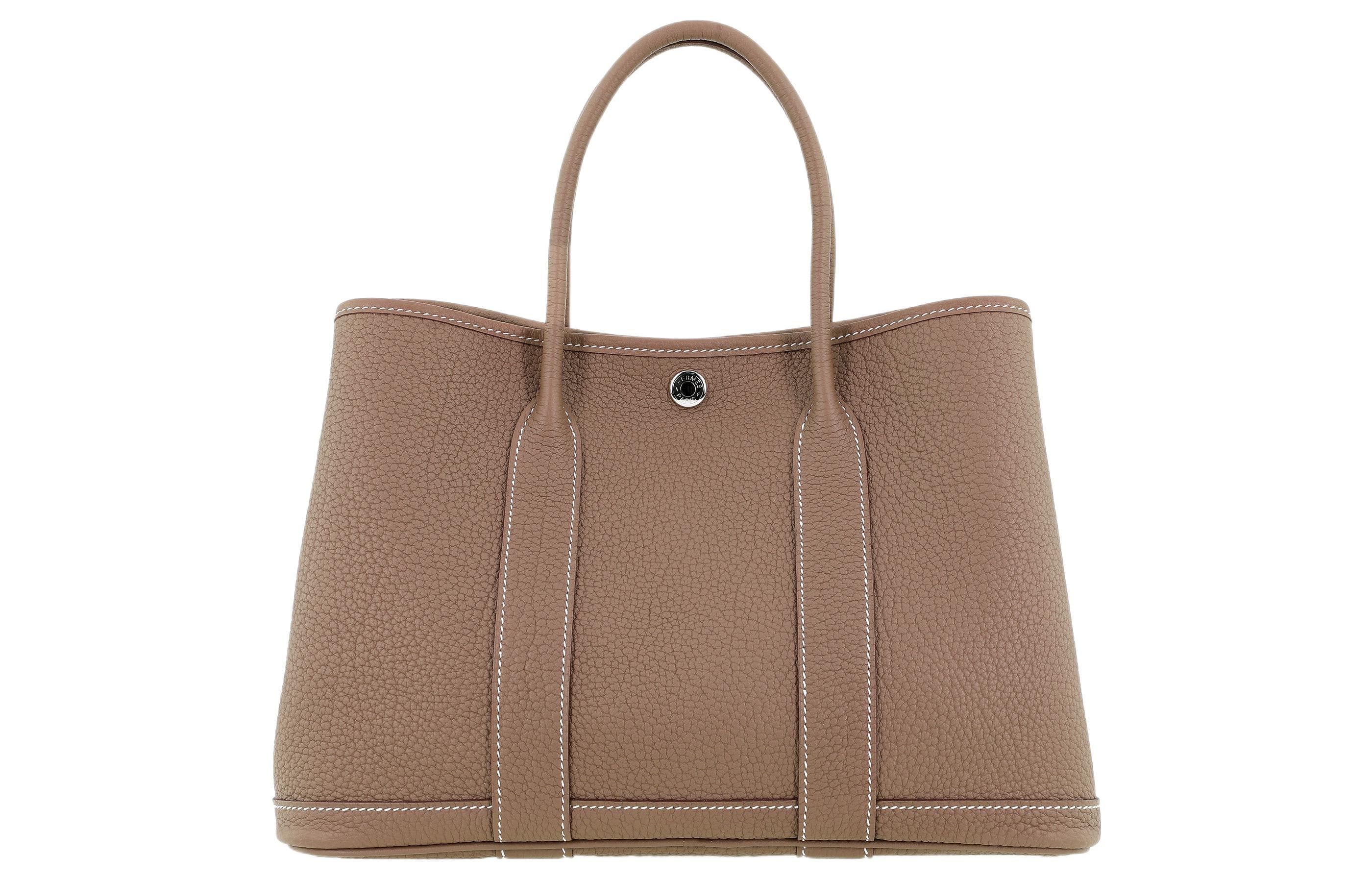 HERMES Garden Party Negonda Садовая сумка из телячьей кожи 30 Унисекс 18 Этап Серый Слон