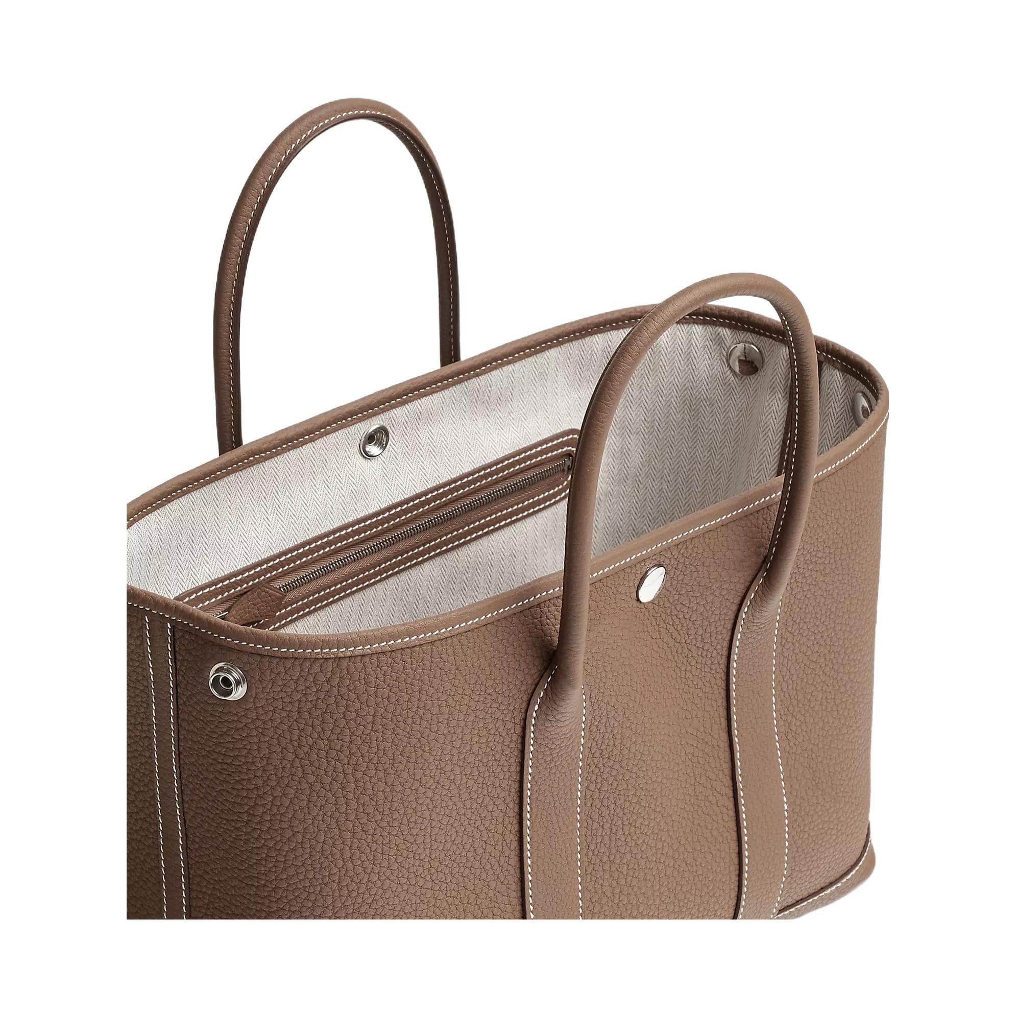 HERMES Garden Party Negonda Садовая сумка из телячьей кожи 30 Унисекс 18 Этап Серый Слон