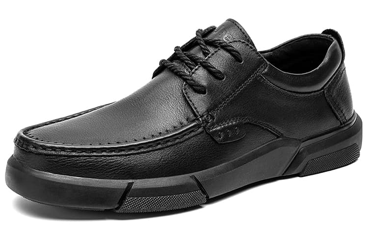 Jeep Повседневная кожаная обувь Мужские низкие кеды Черные