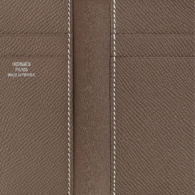 Мужской футляр для карт HERMES MC² Euclide Epsom из телячьей кожи, серый слон
