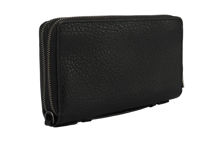 Кошелек COACH с двойной молнией, кожаный кошелек-клатч, большой мужской, черный