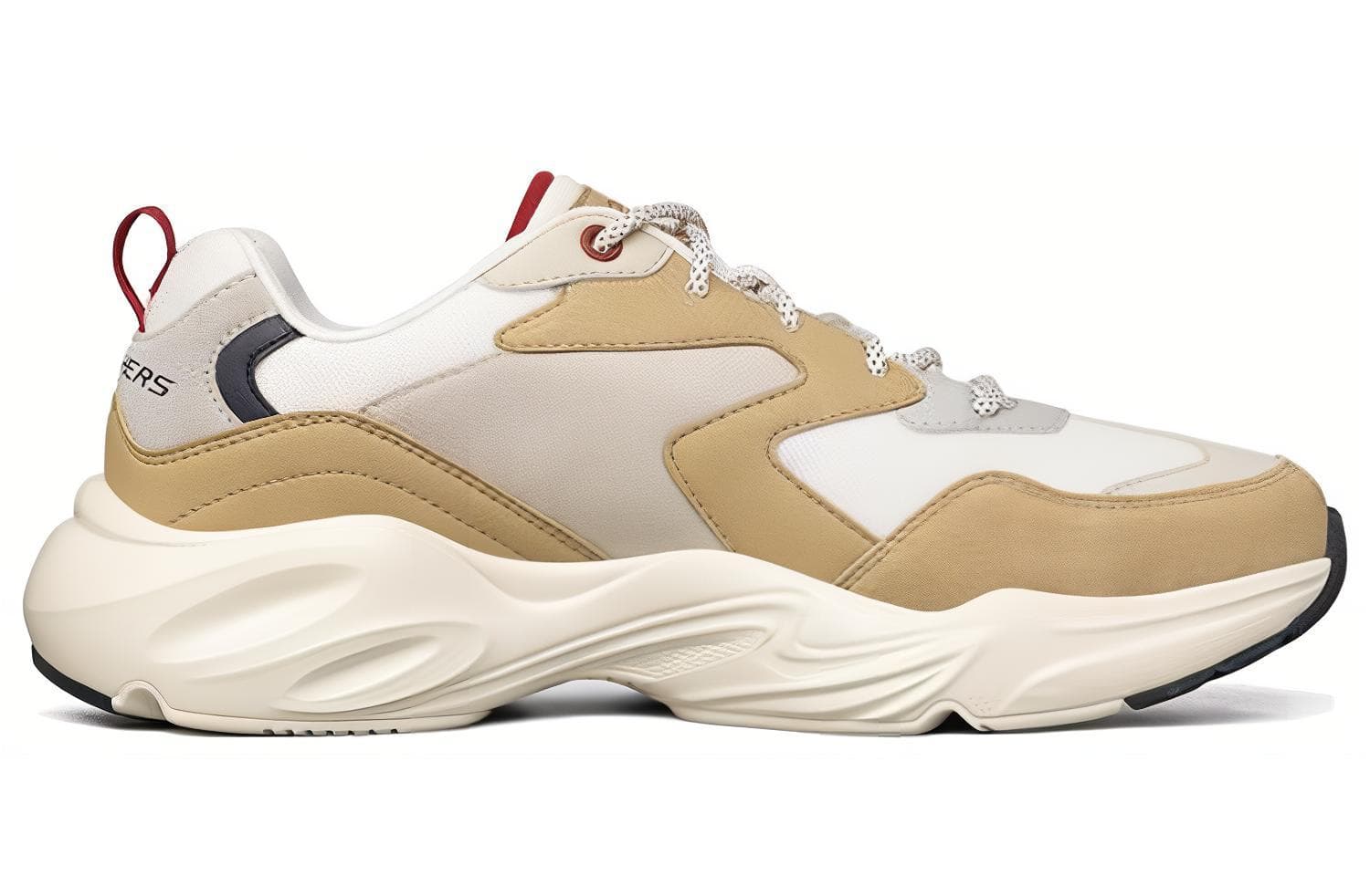 Skechers Stamina Airy D'Lites износостойкие низкие массивные кроссовки мужские белые серые умбровые